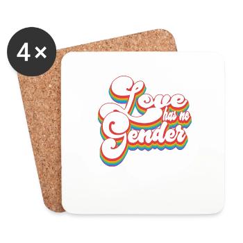 Pride Month LGBTQ - Kein Geschlecht für die Liebe - Untersetzer (4er-Set) - Weiß - Vorne