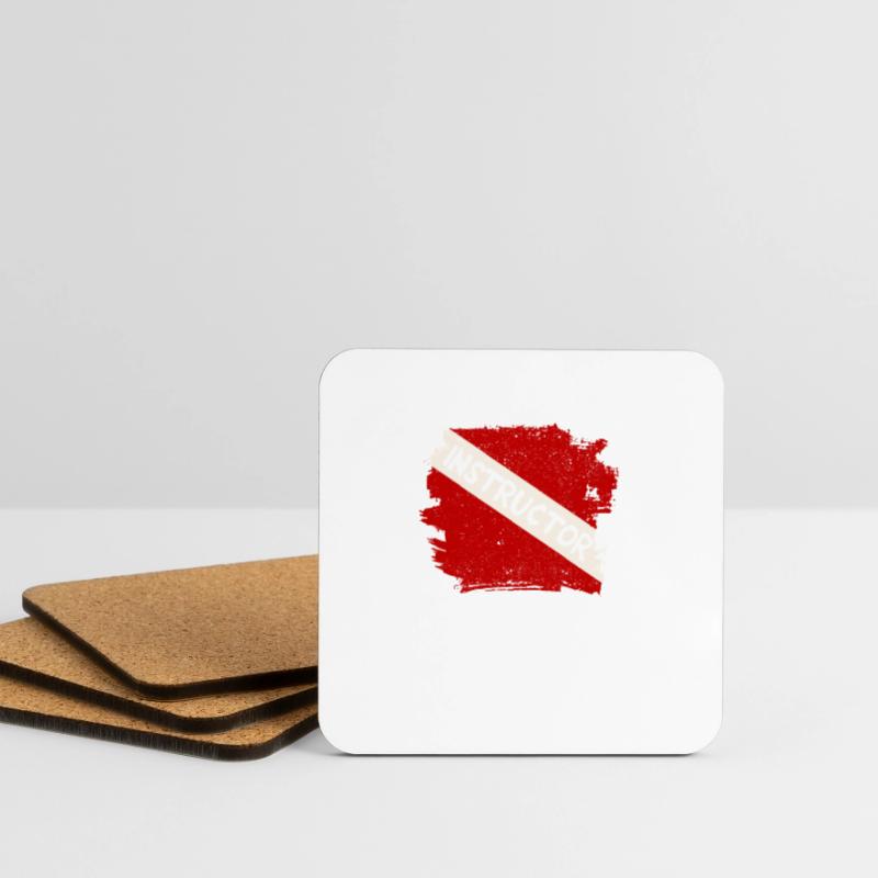 Instructor Diver Deep Diving Divemaster Student Coasters (set of 4)