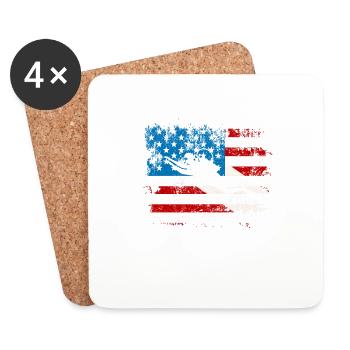 Tauchen Amerikanische Flagge Diver Down Tauchen US - Untersetzer (4er-Set) - Weiß - Vorne