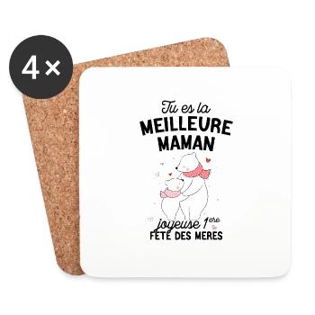 c'est ma première fête des mères - Dessous de verre (lot de 4) - blanc - Devant