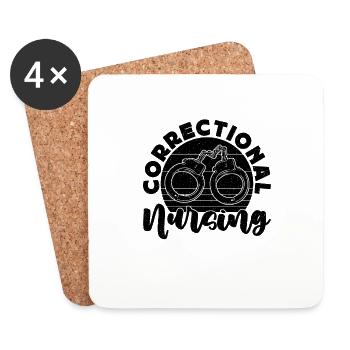 Correctional Nursing Retro Corrections Nurses - Coasters (set of 4) - white - Front