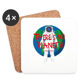 There is no Planet B - Astronaut Planet Earth - Coasters (set of 4) - white - Front