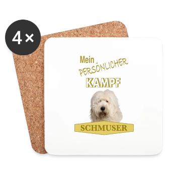 Mein persönlicher Kampfschmuser - Bobtail - Untersetzer (4er-Set) - Weiß - Vorne