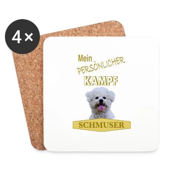 Mein persönlicher Kampfschmuser - Bichon Frisé - Untersetzer (4er-Set) - Weiß - Vorne