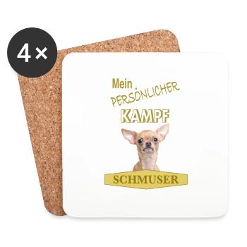 Mein persönlicher Kampfschmuser - Chihuahua - Untersetzer (4er-Set) - Weiß - Vorne