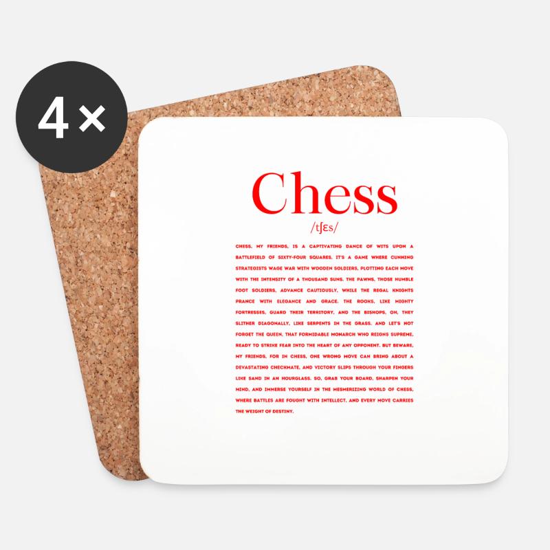 Schach Definition - Untersetzer (4er-Set) - Weiß