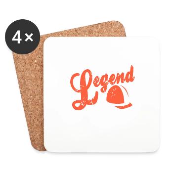 The Legend Has Retired Retro Funny Architecture - Coasters (set of 4) - white - Front