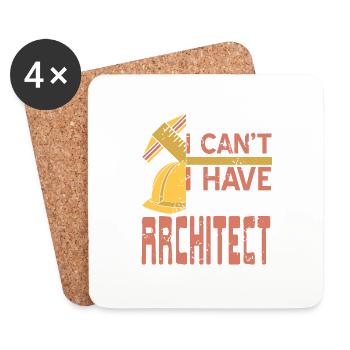 Sorry I Can't I Have To Do ARCHITECT Retro Funny - Coasters (set of 4) - white - Front