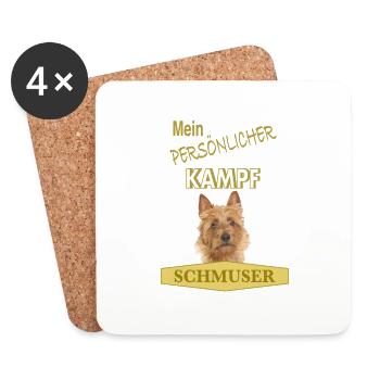 Persönlicher Kampfschmuser - Australian Terrier - Untersetzer (4er-Set) - Weiß - Vorne