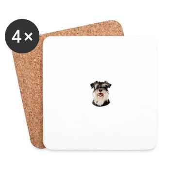 Méfiez-vous de la maîtresse, Schnauzer nain - Dessous de verre (lot de 4) - blanc - Devant