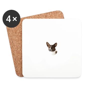 Méfiez-vous de la maîtresse, Cardigan Welsh Corgi - Dessous de verre (lot de 4) - blanc - Devant