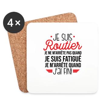 Je Suis Routier - Dessous de verre (lot de 4) - blanc - Devant