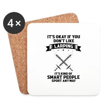 Citation de jeu de rôle pour Larper et Larp - Dessous de verre (lot de 4) - blanc - Devant