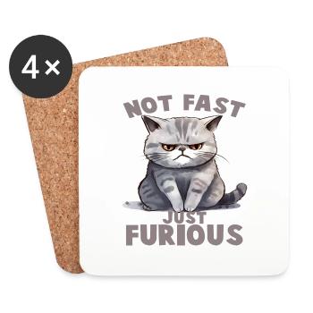 Not Fat just Furious - Untersetzer (4er-Set) - Weiß - Vorne
