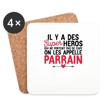 Super-héros sans cape : Les Parrains - Dessous de verre (lot de 4) - blanc - Devant