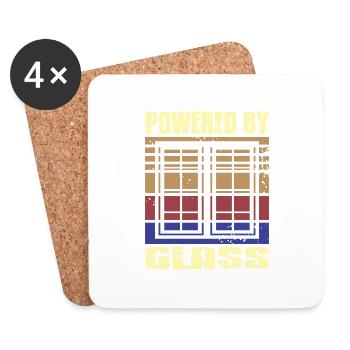 Propulsé par Glass Retro Vintage Glazier Glassworker - Dessous de verre (lot de 4) - blanc - Devant
