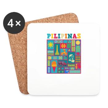 Philippines Filipino Flag Pride I Cadeau - Dessous de verre (lot de 4) - blanc - Devant