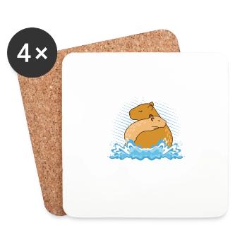 Capybara The Ultimate Hug Dealers Capibara Owner R - Coasters (set of 4) - white - Front