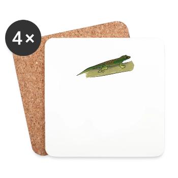 Madagascar Day Gecko I Motif de reptile pour - Dessous de verre (lot de 4) - blanc - Devant