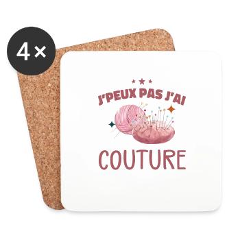 Je Peux Pas J'ai Couture - Dessous de verre (lot de 4) - blanc - Devant