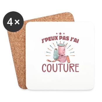 Je Peux Pas J'ai Couture - Dessous de verre (lot de 4) - blanc - Devant