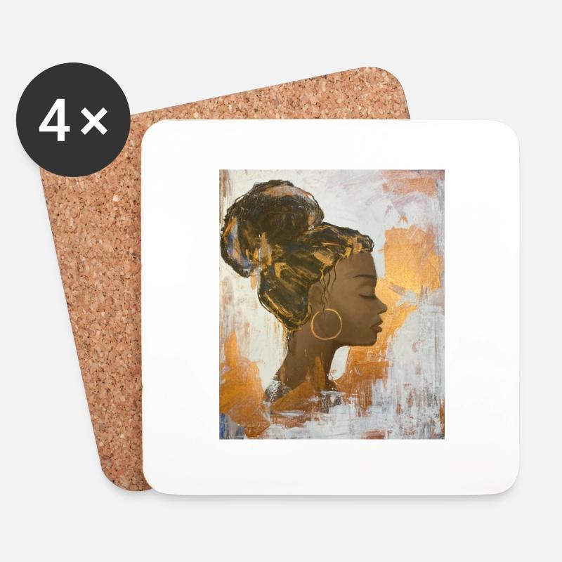 Afrikanische Königin - Untersetzer (4er-Set) - Weiß