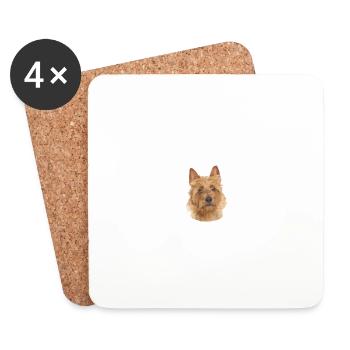 Beware of the master, harmless Australian Terrier - Coasters (set of 4) - white - Front