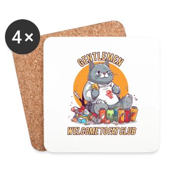 Welcome to Fat Club - Coasters (set of 4) - white - Front