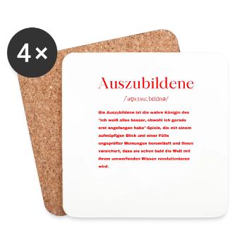 Auszubildene Definition - Untersetzer (4er-Set) - Weiß - Vorne