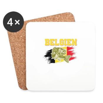 Ich Muss Nach Belgien Die Fische Vermissen Mich - Untersetzer (4er-Set) - Weiß - Vorne