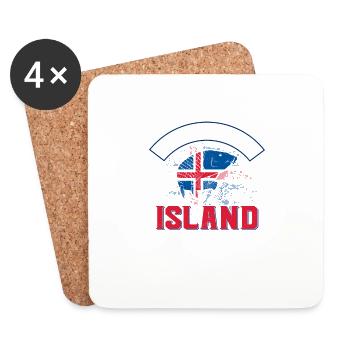 Ich Muss Nach Island Die Fische Vermissen Mich - Untersetzer (4er-Set) - Weiß - Vorne