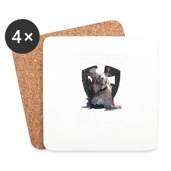 Christlicher Bibelvers Religiöses Kreuz Anime Cool - Untersetzer (4er-Set) - Weiß - Vorne