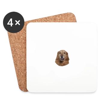 Méfiez-vous du maître inoffensif Hovawart - Dessous de verre (lot de 4) - blanc - Devant