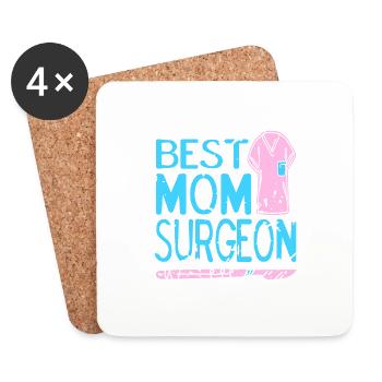 Best MOM Surgeon Retro Vintage Surgeon Designs - Untersetzer (4er-Set) - Weiß - Vorne