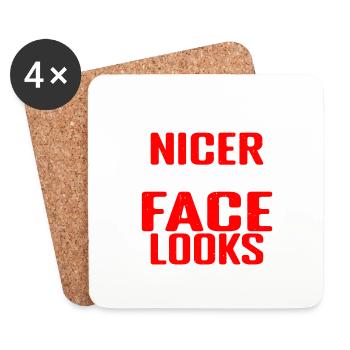 I'm Nicer Than My Face Looks - Untersetzer (4er-Set) - Weiß - Vorne