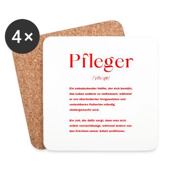 Pfleger Definition - Untersetzer (4er-Set) - Weiß - Vorne