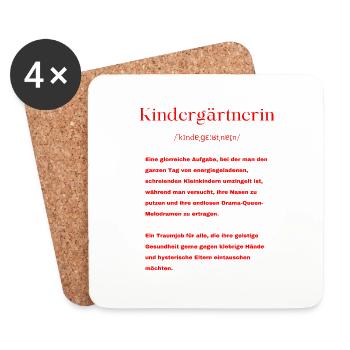 Kindergärtnerin Definition - Untersetzer (4er-Set) - Weiß - Vorne