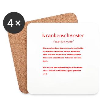 Krankenschwester Definition - Untersetzer (4er-Set) - Weiß - Vorne