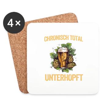 Herren Vatertag Unterhopft Bier Party Lustiger - Untersetzer (4er-Set) - Weiß - Vorne