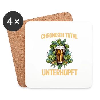 Herren Vatertag Unterhopft Bier Party Lustiger - Untersetzer (4er-Set) - Weiß - Vorne