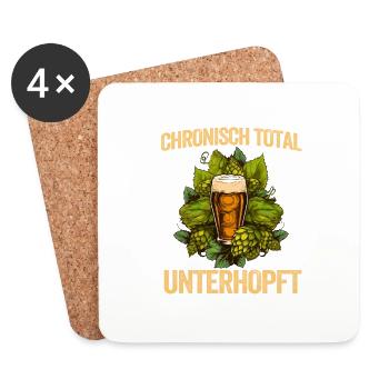 Herren Vatertag Unterhopft Bier Party Männer - Untersetzer (4er-Set) - Weiß - Vorne