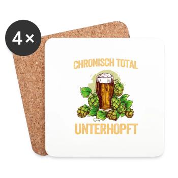 Herren Vatertag Unterhopft Bier Party Männer - Untersetzer (4er-Set) - Weiß - Vorne