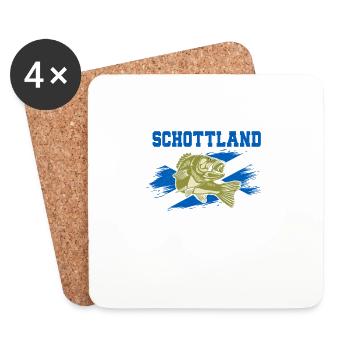 Ich Muss Nach Schottland Die Fische Vermissen Mich - Untersetzer (4er-Set) - Weiß - Vorne
