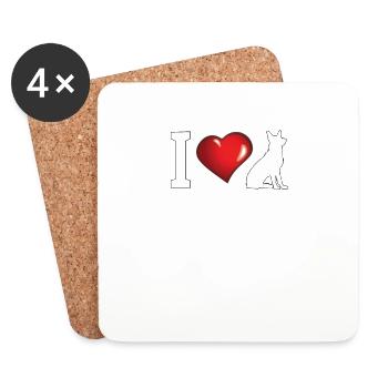 Dog Accessories German Shepherd Dog Owner - Coasters (set of 4) - white - Front