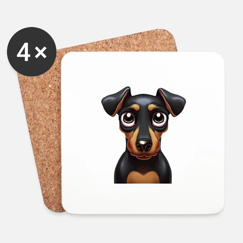 Entzückende Dobermann-Pfotenhaftigkeit - Untersetzer (4er-Set) - Weiß