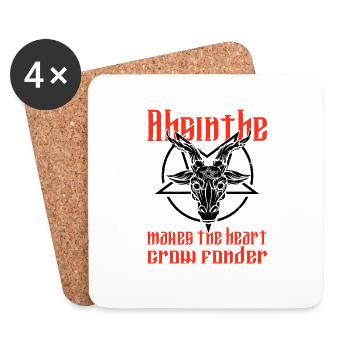 Satan Beelzebub Teufel Gothic Pentagram Mystisch - Untersetzer (4er-Set) - Weiß - Vorne