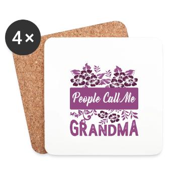 My Favorite People Call Me Grandma 2 - Coasters (set of 4) - white - Front