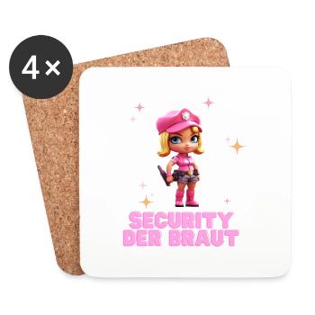 Security der Braut - Untersetzer (4er-Set) - Weiß - Vorne