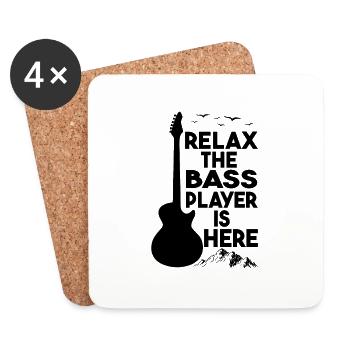 Relax The Bass Player Is Here Gitarrengeschenk - Untersetzer (4er-Set) - Weiß - Vorne