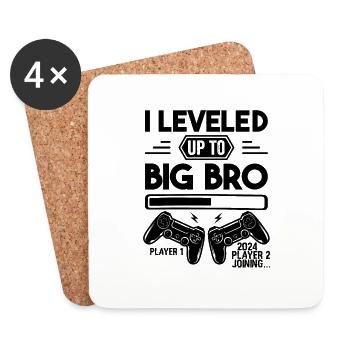 I Leveled Up To Big Bro Player 2 Joining - Brother - Coasters (set of 4) - white - Front